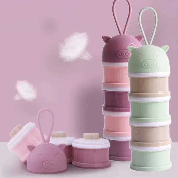 4 Layer Portable Newborn Baby Food Container Box Essential Cereal Milk Powder Box Infant Kids Formula Milk Container Cartoon - Image 2
