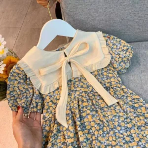 Fashion Thin Girl Dress Casual Kids Outfit Vestidos Cute Baby Dresses Young Children's Clothing Summer Little Girls Clothes