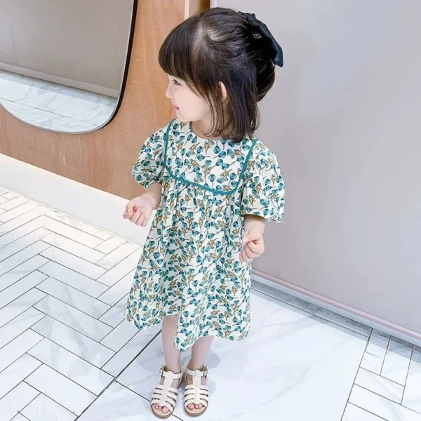 Fashion Thin Girl Dress Casual Kids Outfit Vestidos Cute Baby Dresses Young Children's Clothing Summer Little Girls Clothes - Image 6