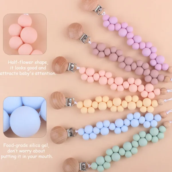1Pc Baby Pacifier Clip Chain Silicone Bead Dummy Chain Holder Newborn Soother Chains Nipple Holder Baby Teething Toys Baby Items - Image 2