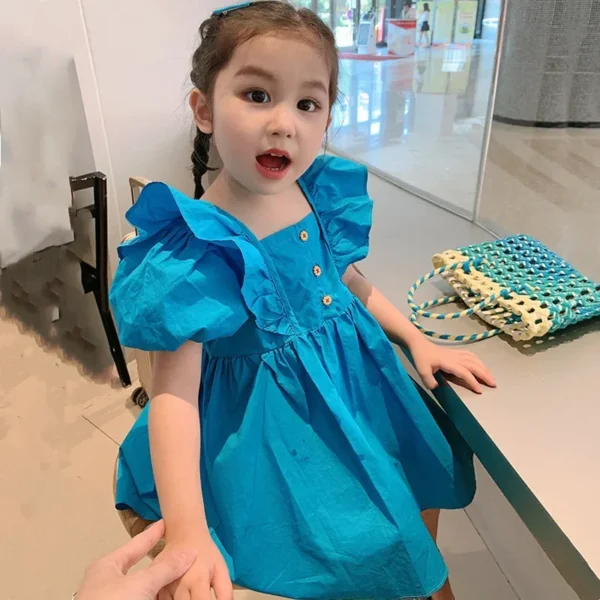 Fashion Thin Girl Dress Casual Kids Outfit Vestidos Cute Baby Dresses Young Children's Clothing Summer Little Girls Clothes - Image 3