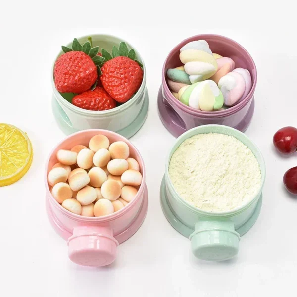 3/4Layer Bear Style Portable Baby Food Storag Box Multiple Openings Cereal Cartoon Infant Milk Powder Box Toddle Snack Container - Image 2