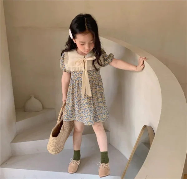 Fashion Thin Girl Dress Casual Kids Outfit Vestidos Cute Baby Dresses Young Children's Clothing Summer Little Girls Clothes - Image 2