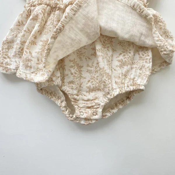 Baby Girl Bodysuit Floral Baby Clothes Summer New Female Baby Small Flying Sleeve Romper Dress Newborn One-piece Jumpsuit - Image 5