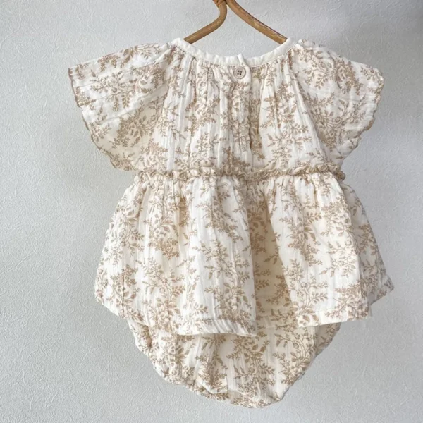 Baby Girl Bodysuit Floral Baby Clothes Summer New Female Baby Small Flying Sleeve Romper Dress Newborn One-piece Jumpsuit - Image 6
