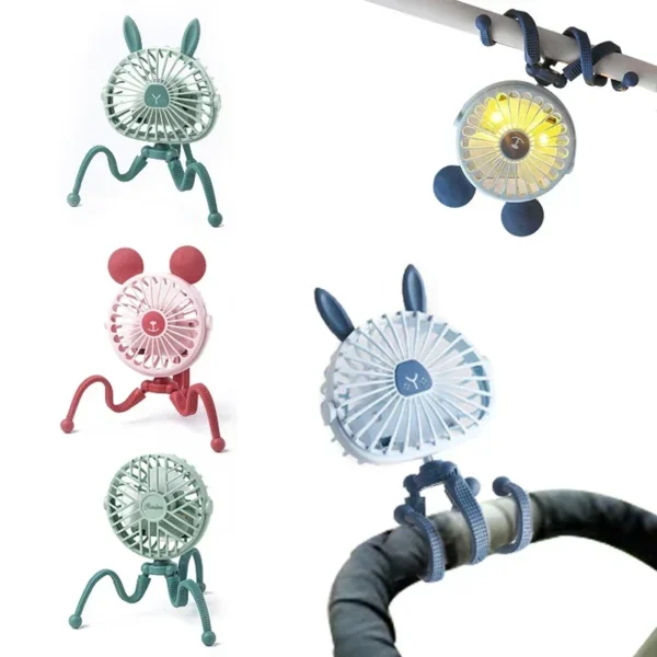 Portable Fan Mute Desktop Fan Summer Portable Air Circulating USB Fan Cooling Ventilador Baby Stroller Tripod Desktop Clip Fans - Image 3
